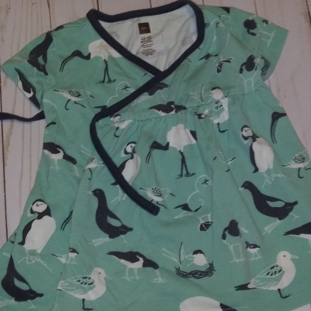 Tea 100% cotton 12-18mos birdie top
